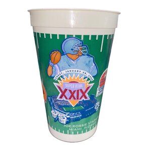 Super Bowl XXIX Commemorative Plastic Cups Set Of 9 1995 Joe Robbie Stadium Miam